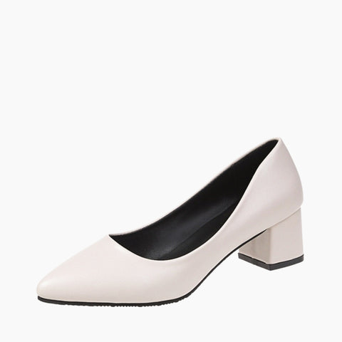 Beige Slip-on, Pointed-Toe : Court Shoes for Women : Adaalat - 0152AdF