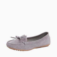 Grey Slip-On, Round-Toe : Smart Casual Shoes for Women : Teja - 0156TeF