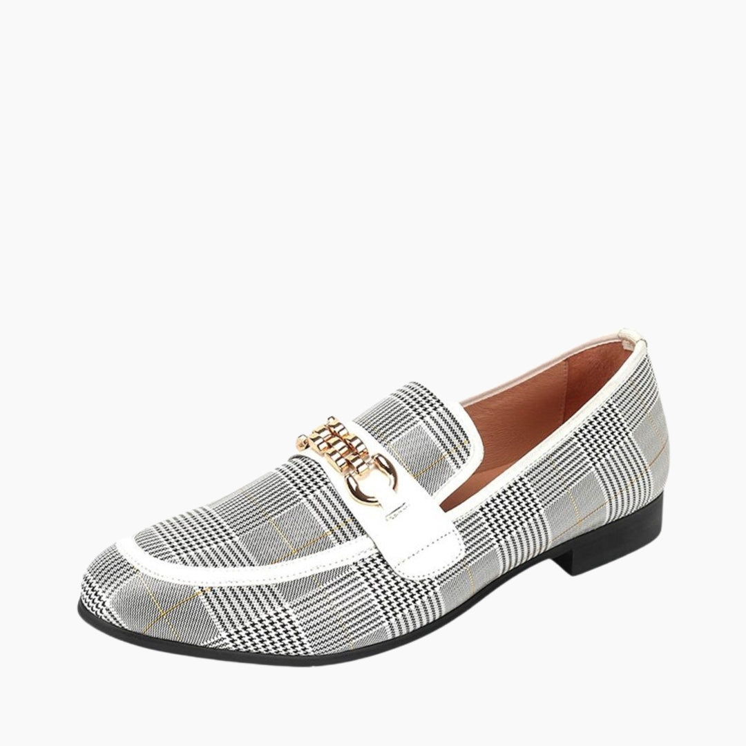 White & Grey Loafers, Sweat Absorbent : Men's Wedding Shoes : Viah - 0162ViM
