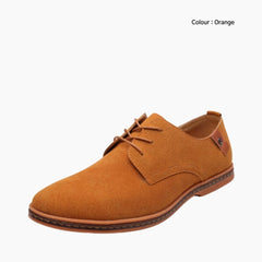 Orange Wear Resistant Sole, Hand Stitched : Oxford Shoes for Men : Purakha - 0163PuM