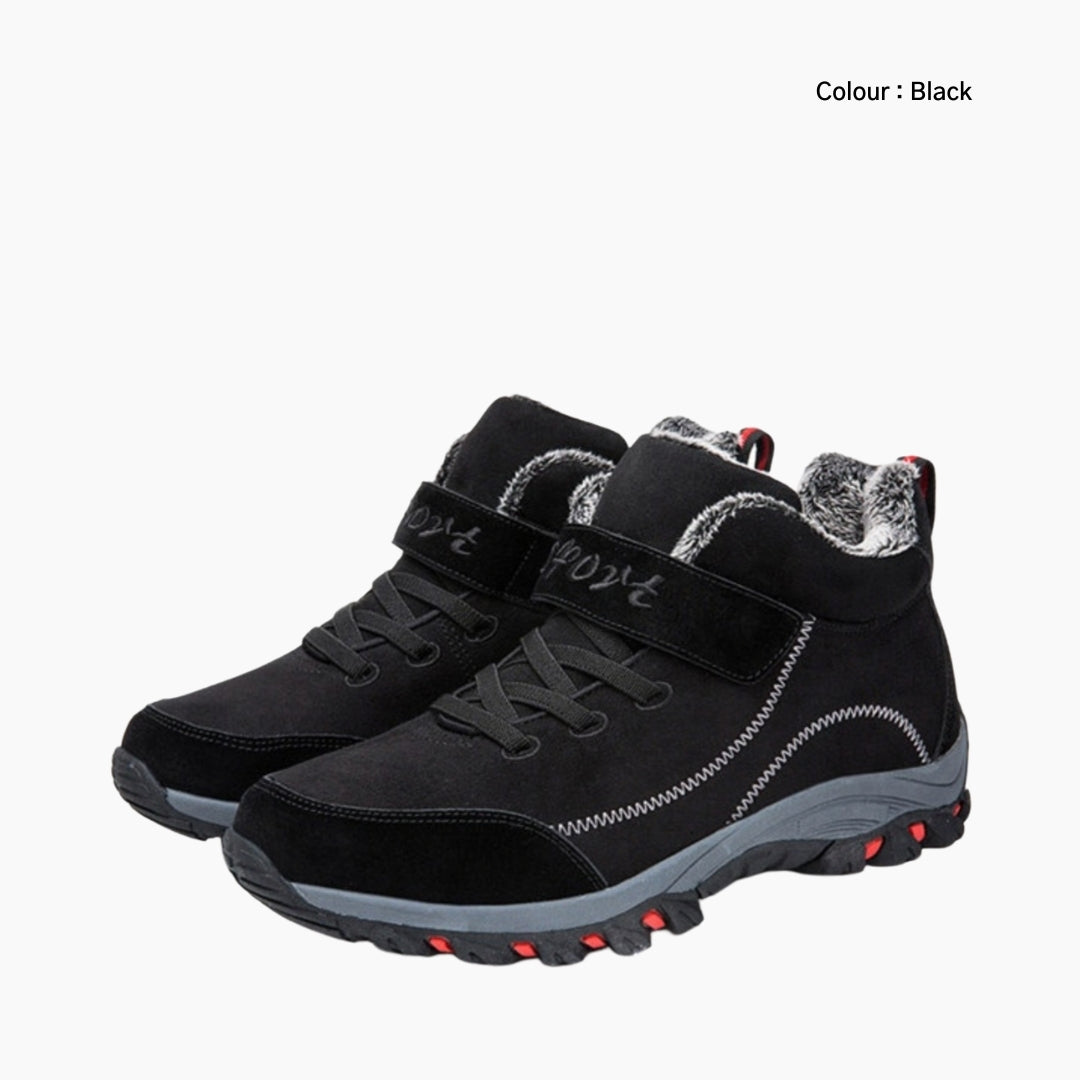 Black Breathable, Non-Slip Sole : Winter Boots for Men : Saradi - 0168SrM