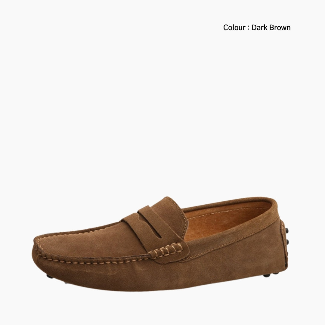 Dark Brown Loafers, Light: Smart Casual Shoes for Men : Teja - 0175TeM