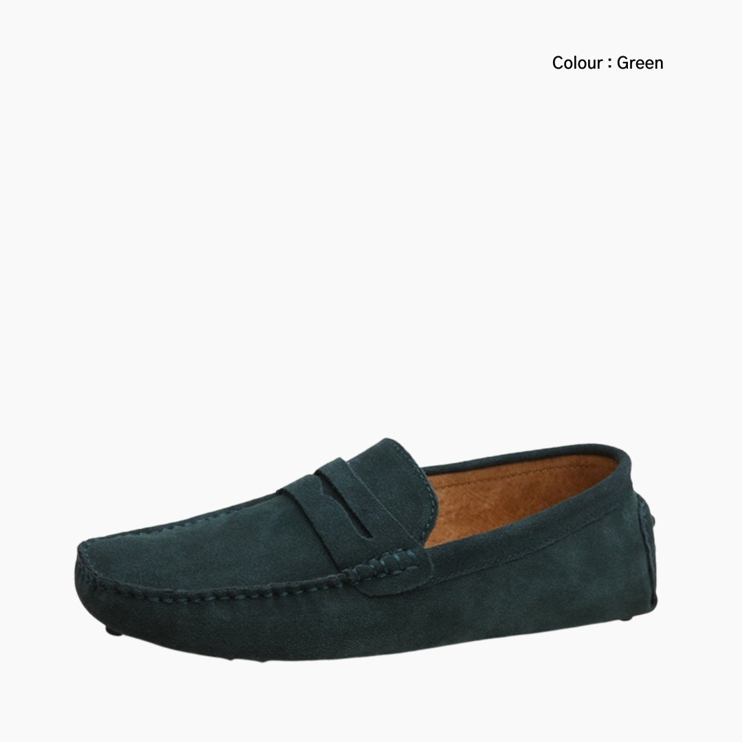 Dark Green Loafers, Light: Smart Casual Shoes for Men : Teja - 0175TeM