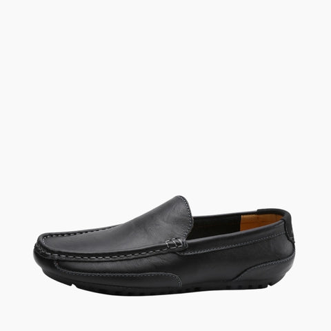 Black Loafers, Slip-On : Smart Casual Shoes for Men : Teja - 0176TeM