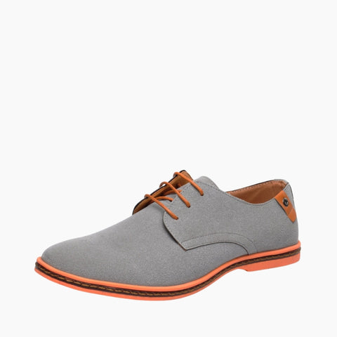 Grey & Orange Hard Wearing, Anti-Odour : Court Shoes for Men : Adaalat - 0179AdM