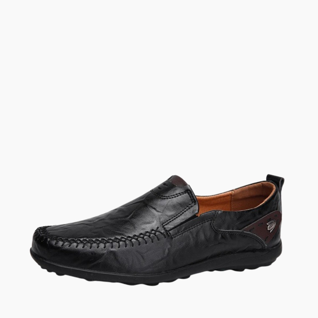 Black Breathable, Slip-On : Smart Casual Shoes for Men : Teja - 0183TeM
