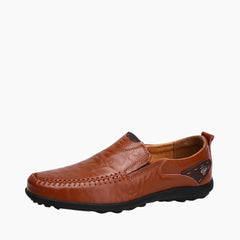 Dark Brown Breathable, Slip-On : Smart Casual Shoes for Men : Teja - 0183TeM