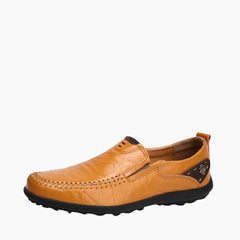 Light Brown Breathable, Slip-On : Smart Casual Shoes for Men : Teja - 0183TeM