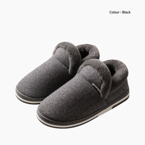 Black Non-Slip, Anti-Skid : Indoor Slippers for Men : Chapala - 0185ChM