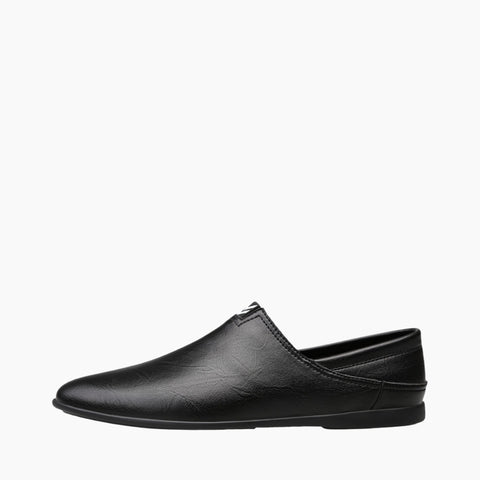 Black Loafers, Waterproof: Smart Casual Shoes for Men : Teja - 0192TeM