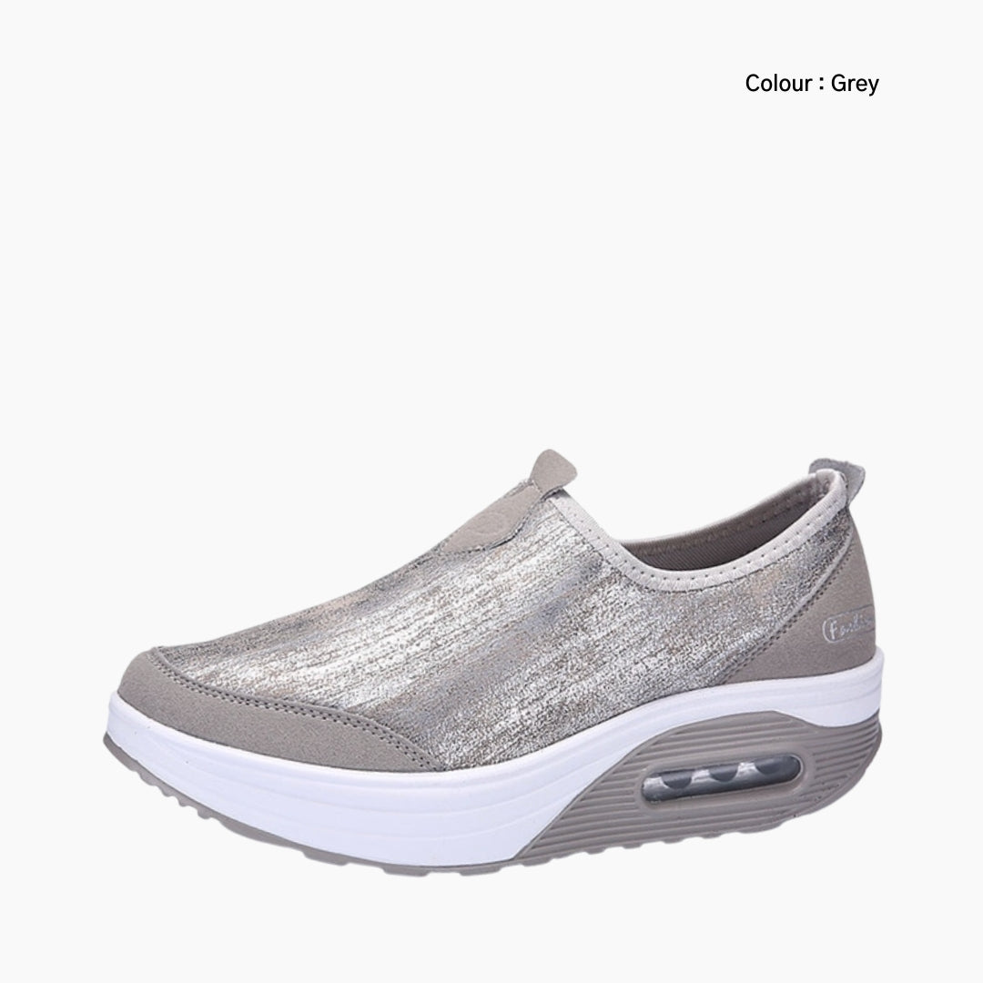 Grey Round-Toe, Air Cushioned : Walking Shoes for Women : Turhia - 0195TuF