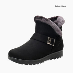 Black Handmade, Slip-On : Winter Boots for Women : Saradi - 0197SrF