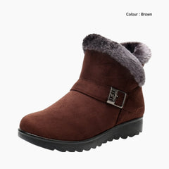 Brown Handmade, Slip-On : Winter Boots for Women : Saradi - 0197SrF