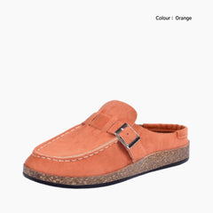 Orange Slip-On, Pointed-Toe: Outdoor Slippers for Women:  Sigara- 0200SiF