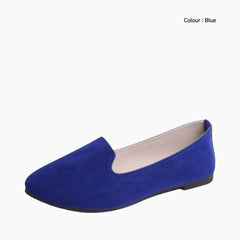 Blue Round-Toe, Slip-On : Ballet Flats : Hoora - 0201HoF