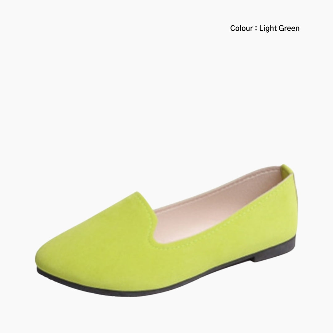 Light Green Round-Toe, Slip-On : Ballet Flats : Hoora - 0201HoF