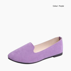 Light Purple Round-Toe, Slip-On : Ballet Flats : Hoora - 0201HoF
