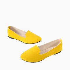 Yellow Round-Toe, Slip-On : Ballet Flats : Hoora - 0201HoF