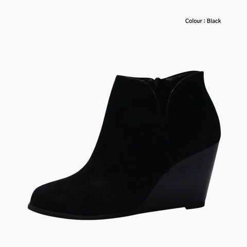 Black Waterproof, Wedges : Ankle Boots for Women : Gittey - 0204GiF