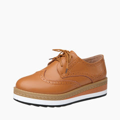 Brown Lace-Up, Derby Shoes: Casual Shoes for Women  : Maanak - 0205MaF
