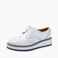 White Lace-Up, Derby Shoes: Casual Shoes for Women  : Maanak - 0205MaF