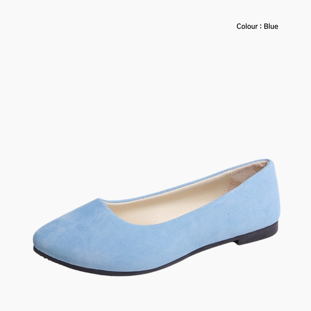 Blue Boat Shoes, Pointed-Toe : Ballet Flats : Hoora - 0206HoF