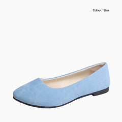Blue Boat Shoes, Pointed-Toe : Ballet Flats : Hoora - 0206HoF