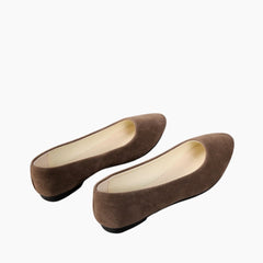Brown Boat Shoes, Pointed-Toe : Ballet Flats : Hoora - 0206HoF