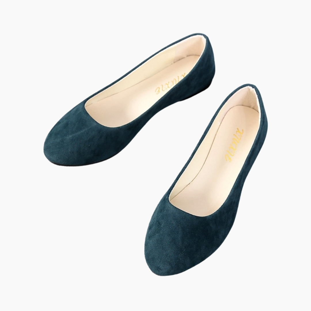 Green Boat Shoes, Pointed-Toe : Ballet Flats : Hoora - 0206HoF