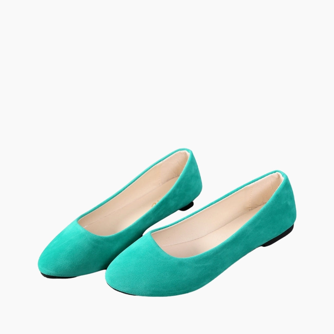 Green Boat Shoes, Pointed-Toe : Ballet Flats : Hoora - 0206HoF