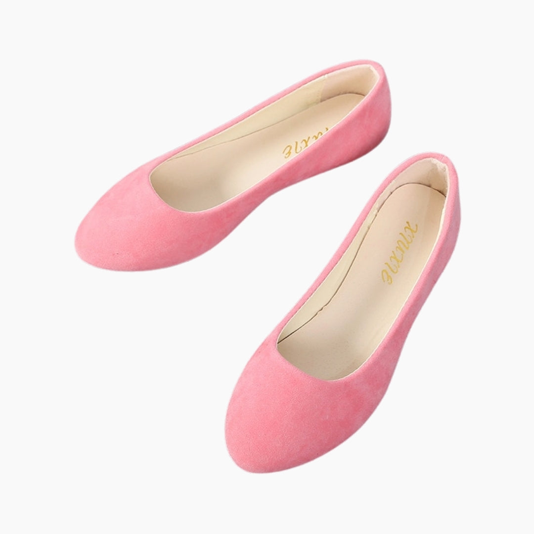 Pink Boat Shoes, Pointed-Toe : Ballet Flats : Hoora - 0206HoF