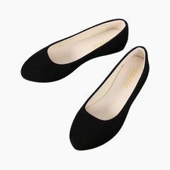Black Boat Shoes, Pointed-Toe : Ballet Flats : Hoora - 0206HoF