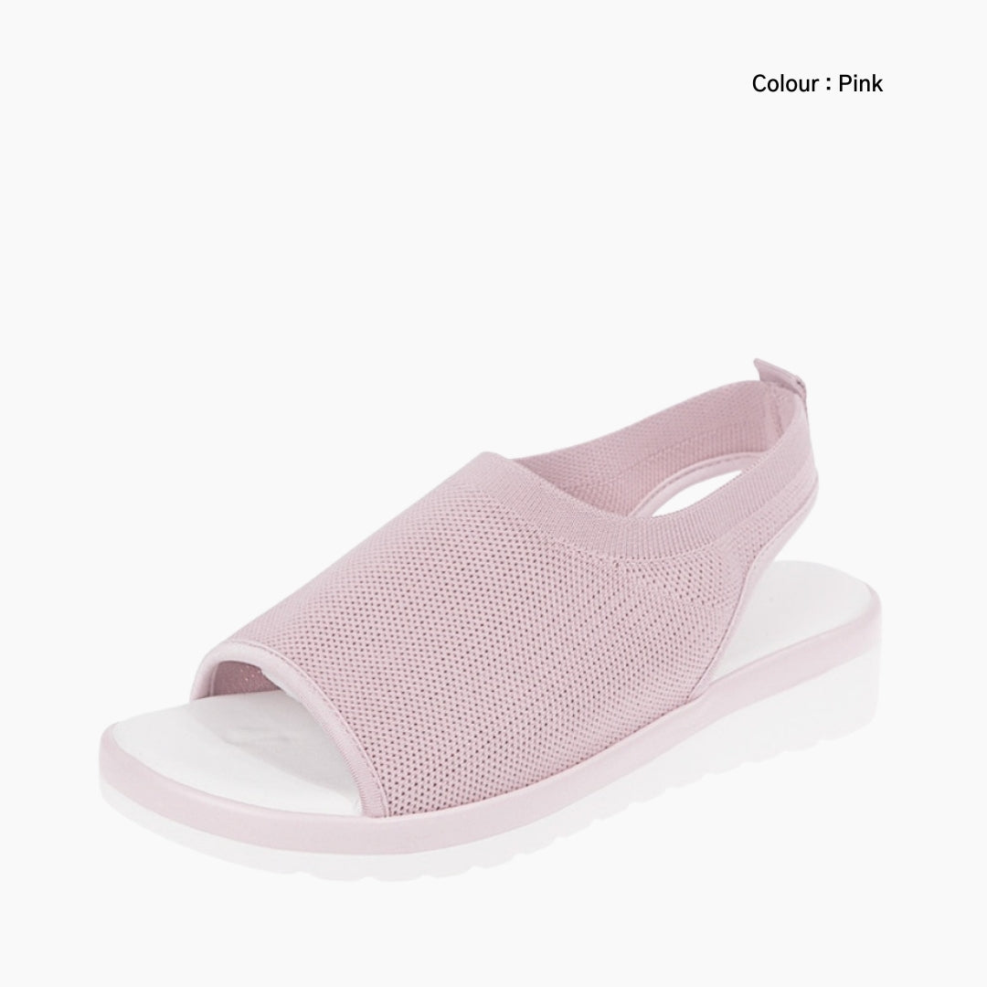 Pink Wedges, Round Toe : Wedge Sandals for Women : Kalama - 0230KaF