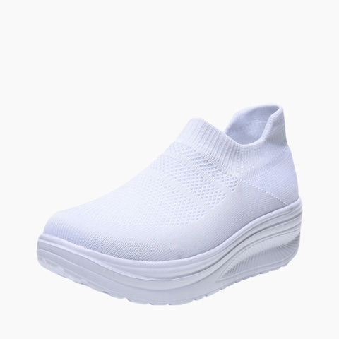 White Slip-On, Light : Sneakers for Women : Javaana - 0233JaF