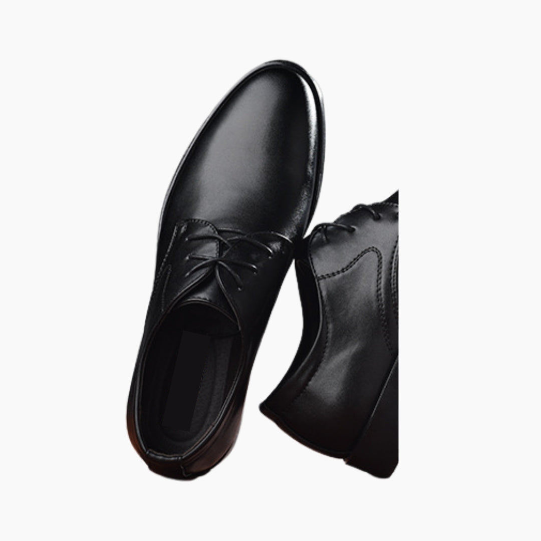 Black Lace-Up, Pointed-Toe: Court Shoes for Men : Adaalat - 0243AdM