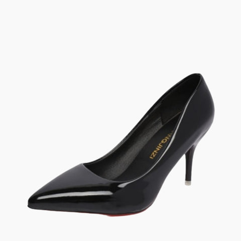 Black Pointed-Toe, Slip-On : Court Shoes for Women : Adaalat - 0244AdF