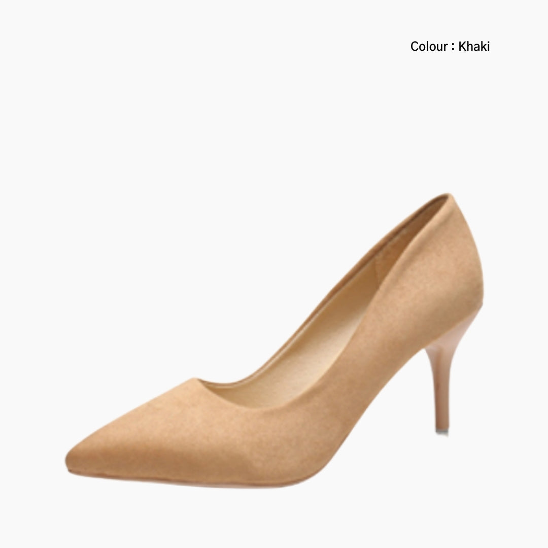 Khaki Pointed-Toe, Slip-On : Court Shoes for Women : Adaalat - 0245AdF