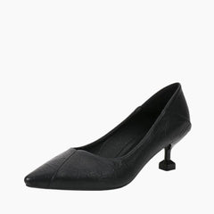 Black Pointed-Toe, Slip-On : Court Shoes for Women : Adaalat - 0246AdF
