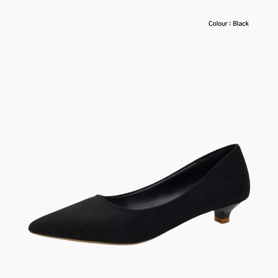 Black Pointed-Toe, Slip-On : Court Shoes for Women : Adaalat - 0247AdF