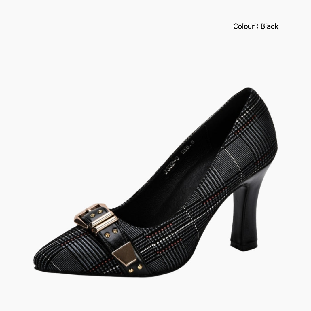 Black Pointed-Toe, Wear Resistant : Court Shoes for Women : Adaalat - 0249AdF
