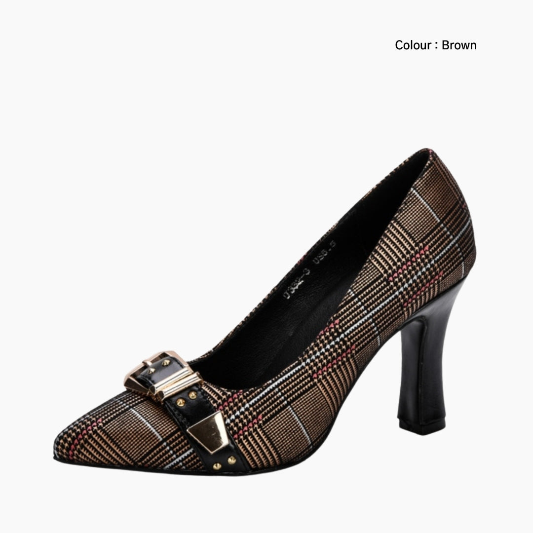 Brown Pointed-Toe, Wear Resistant : Court Shoes for Women : Adaalat - 0249AdF