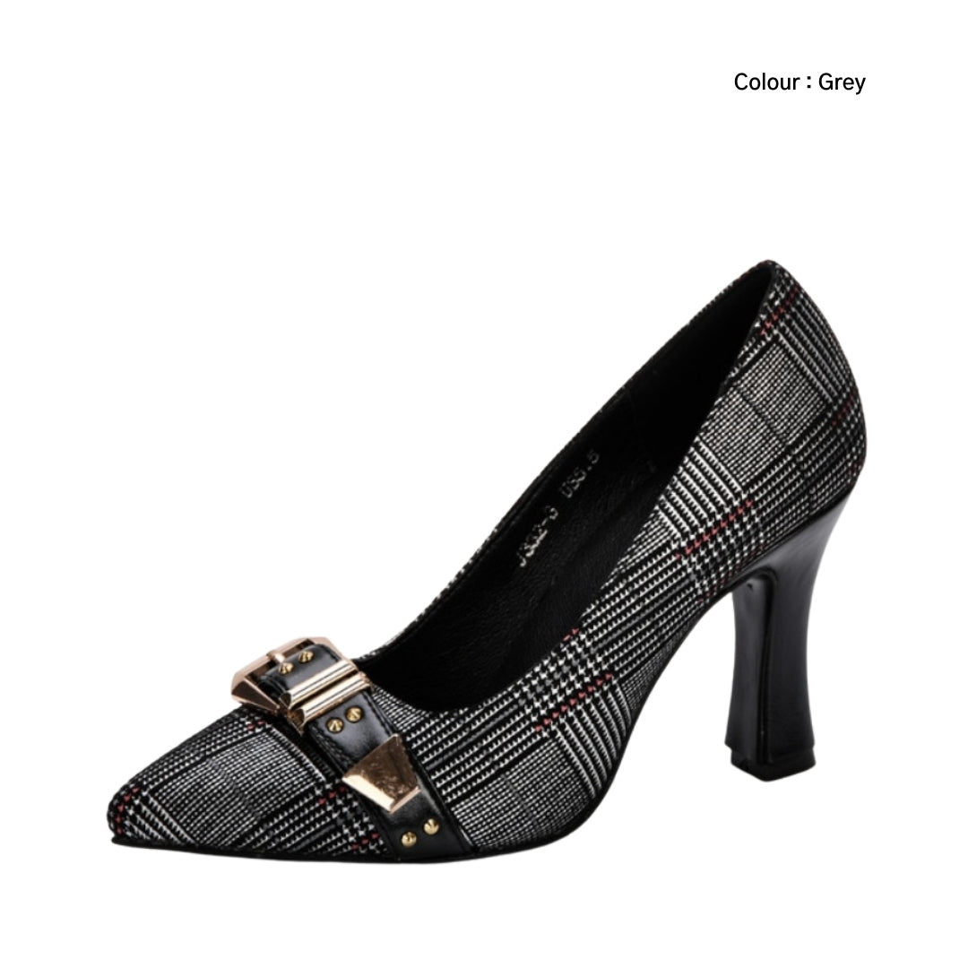 Grey Pointed-Toe, Wear Resistant : Court Shoes for Women : Adaalat - 0249AdF