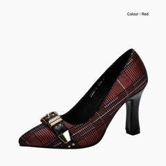 Red Pointed-Toe, Wear Resistant : Court Shoes for Women : Adaalat - 0249AdF