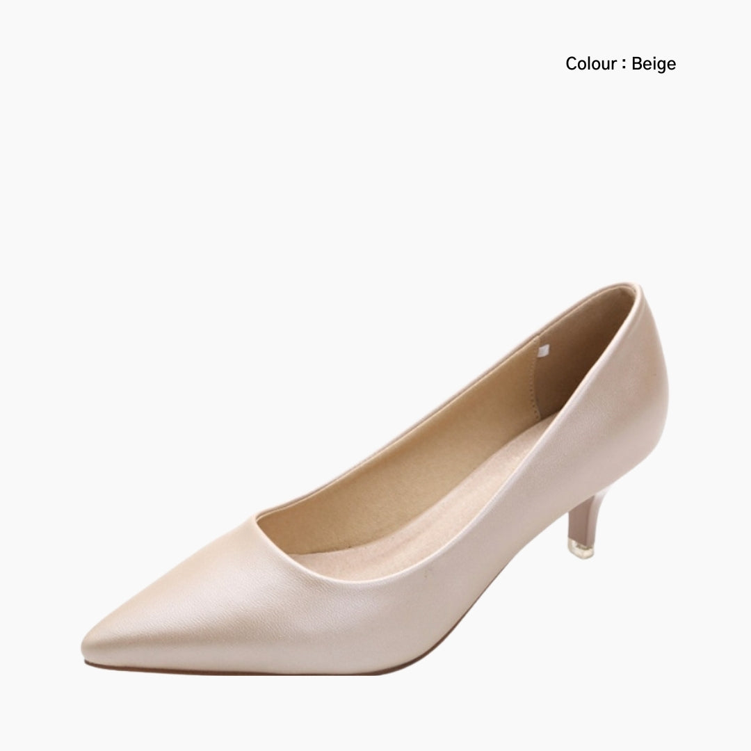 Beige Pointed-Toe, Slip-On : Court Shoes for Women : Adaalat - 0251AdF