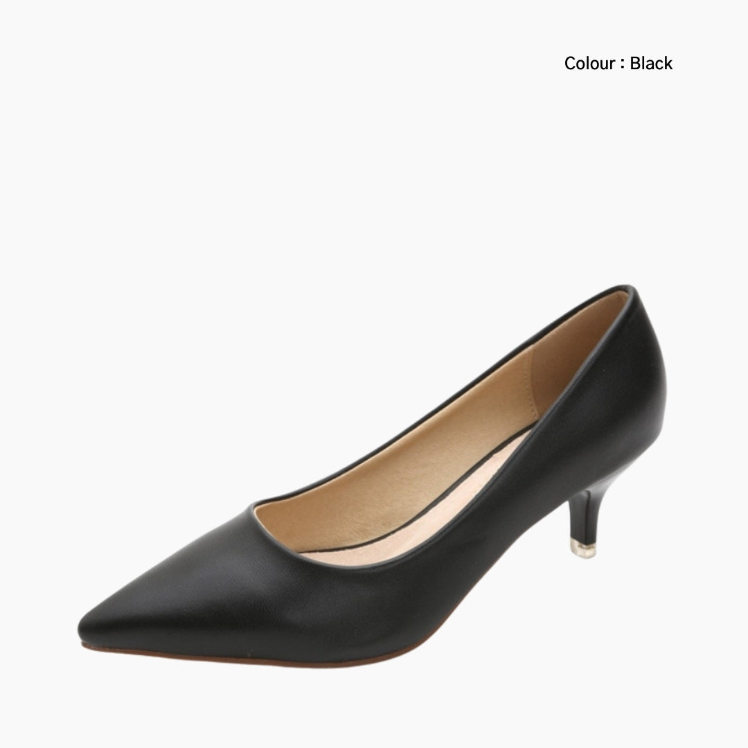 Black Pointed-Toe, Slip-On : Court Shoes for Women : Adaalat - 0251AdF