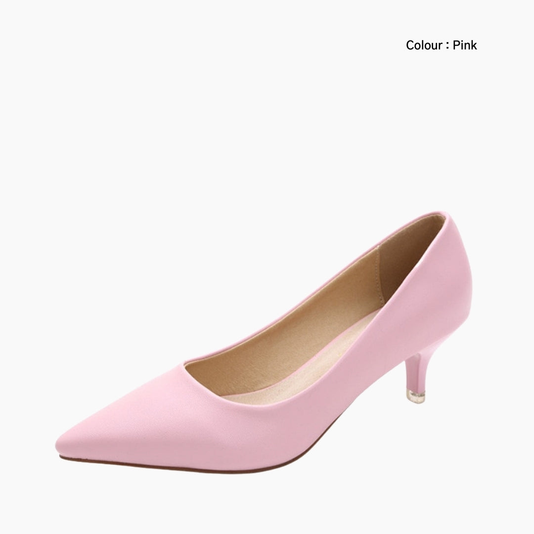 Pink Pointed-Toe, Slip-On : Court Shoes for Women : Adaalat - 0251AdF