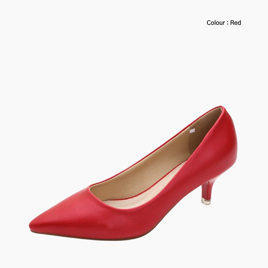 Red Pointed-Toe, Slip-On : Court Shoes for Women : Adaalat - 0251AdF