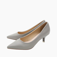 Grey Pointed-Toe, Slip-On : Court Shoes for Women : Adaalat - 0251AdF