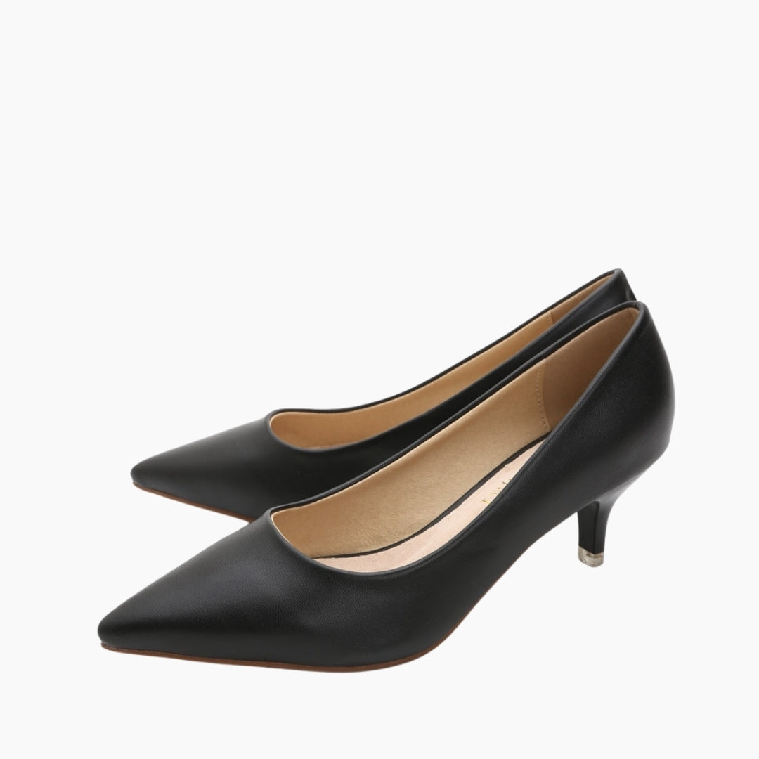 Black Pointed-Toe, Slip-On : Court Shoes for Women : Adaalat - 0251AdF