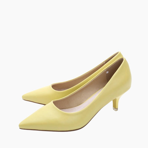Yellow Pointed-Toe, Slip-On : Court Shoes for Women : Adaalat - 0251AdF
